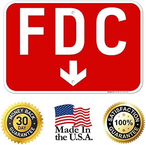 FDC Down Arrow Sign, Red Background, - Image 5