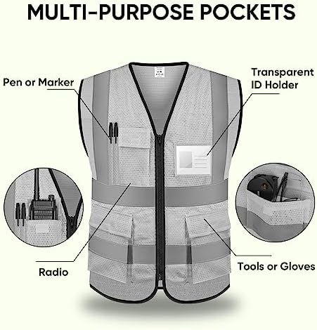 TICONN High Visibility Reflective Safety Vest for Men & Women, ANSI Class 2 - Image 4