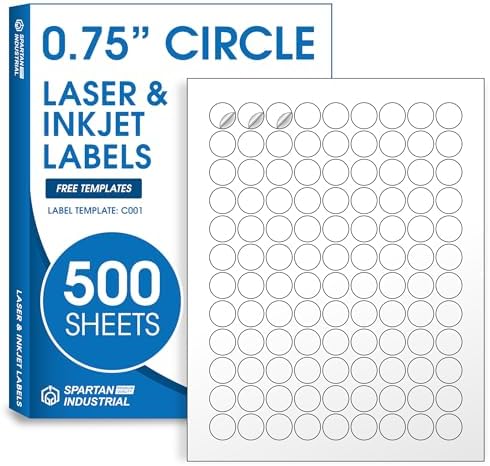 0.75" Sticker Labels for Laser & Inkjet, Spartan Industrial Template C001 by SpartanIndustrial
