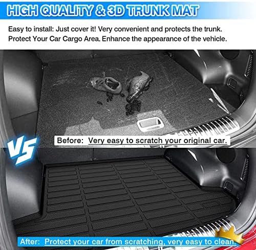Cartist Custom Fit for Cargo Liner KIA Sportage 2017-2022 (Cargo Tray in Upper Deck Position) All Weather Trunk Mat Anti-Slip Rear Trunk Floor Mat Waterproof TPE - Image 6