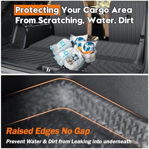 KUST Trunk Cargo Mat for Kia Sorento 2021-2025 2026 (6 Seats), TPE Rubber Rear Cargo Liner with 2nd Row Backrest Mat for Sorento Accessories All Weather Protection Cover 3PCS - Image 6