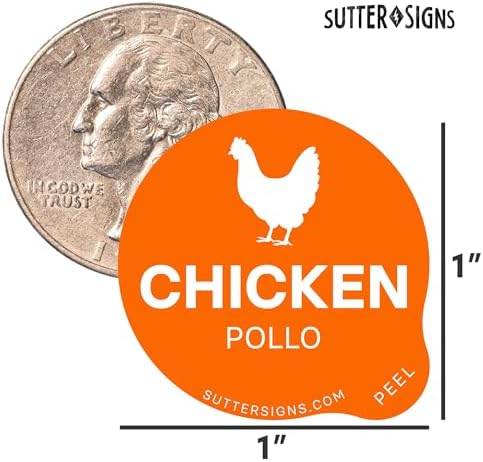 Chicken Food Labels 500pcs 1" Dot Bold Stickers - Image 2