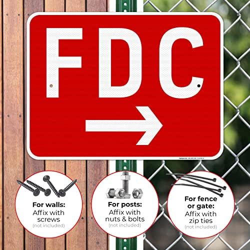 FDC Right Arrow Sign, Red Background, - Image 4
