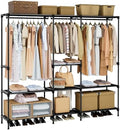 CASAMAYA Clothes Rack, Portable Closet, 71.7 Inch Large Capacity Wardrobe Closet, Clothes Storage Organizer with Shelves and 3 Hanging Rods, Easy to Assembly, Black PCT035B01 by Unknown