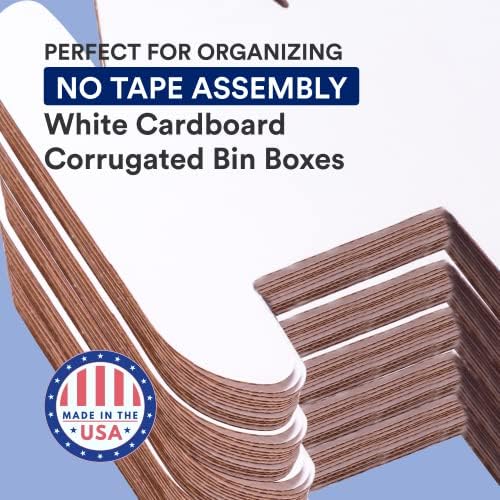 BOX USA Cardboard Storage Bins, Open Top Bin Box, 18"L x 24"W x 12"H 20-Pack | Small for Inventory, Organization, Parts, Garage, Warehouse or Home Cubby, Oyster White 18x24x12 - Image 3