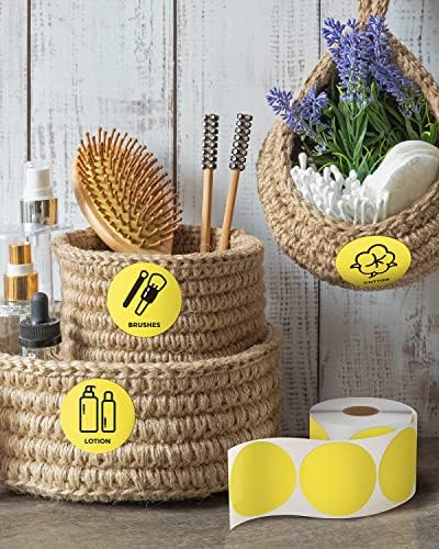 MUNBYN 2 Inch Circle Yellow Thermal Labels for Business, 750 Sheets/1 Roll - Image 5