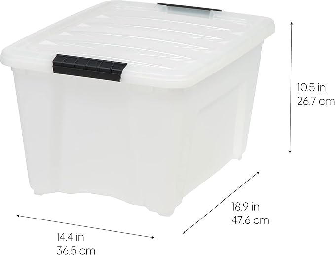IRIS USA 32 Qt Stackable Plastic Storage Bins - Image 2