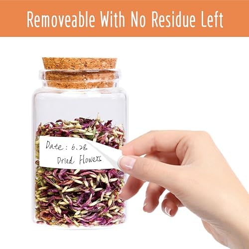 300 Removable Blank Food Labels, Water/Oil/Tear Resistant with Perforation Line for Freezer Food Containers Jars Pantry Organization (Each Measures 1” x 3”) - Image 4
