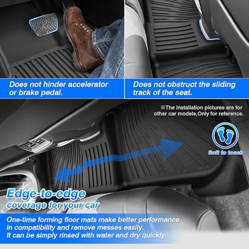 CR-V Floor Mats - Car Mats for Honda CR-V 2023-2026(Include Hybrid), All Weather Floor Mats Cargo Liner with Backrest Mat and Door Sill Guards for CR-V Accessories, Heavy Duty Car Mats - Image 4