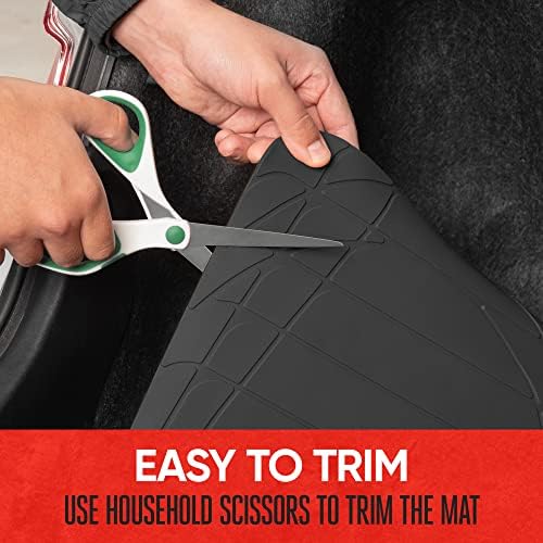 Motor Trend Heavy Duty Utility Cargo Liner Floor Mats for Car Truck SUV, Trimmable to Fit Trunk, All Weather Protection Black 31.5" x 50" BK - Image 4