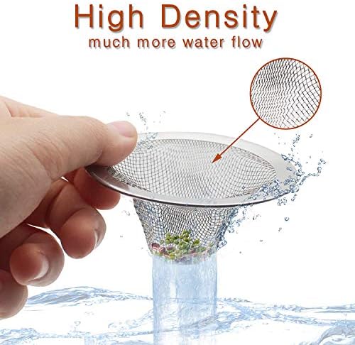 2pcs Heavy Duty Stainless Steel Slop Basket Filter Trap, 4.41" Top / 2.44" Mesh Metal Sink Strainer,Perfect for Kitchen Sink/Bathroom Bathtub Wash Basin Floor Drain Balcony Drain Hole,Utility… - Image 7