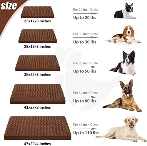 KSIIA Washable Dog Bed for Crate Waterproof for Medium Dogs,29x18 in,Brown - Image 6