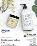 Avery Printable Blank Rectangle Labels, 2" x 3", Glossy Crystal Clear, 80 Customizable Labels (22822) by Avery