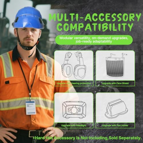 Aolamegs Construction Hard Hat with Visor and Chin Strap for Men,ANSI Z89.1 - Image 6