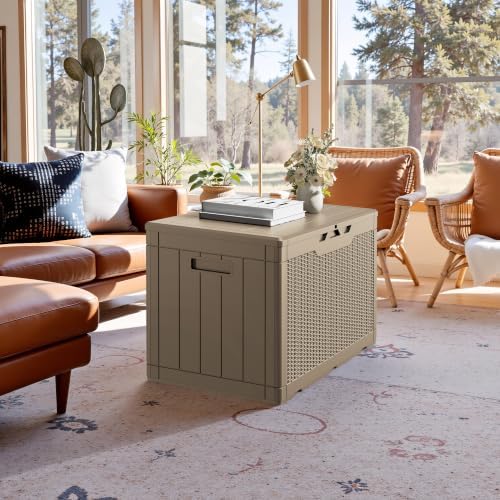 JUMMICO 100 Gallon Resin Deck Box, Waterproof Outdoor Storage Box - Image 4