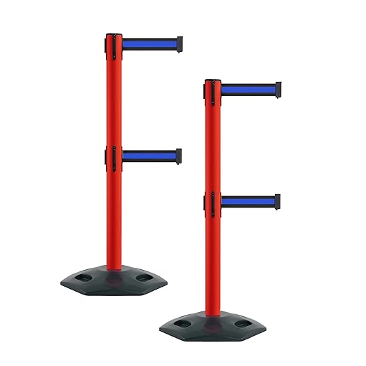 Montour Line MSR630D Set of 2 Retractable Belt Barrier Stanchion, Heavy-Duty by Montour+Line