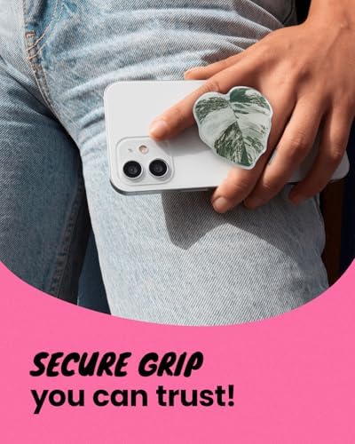 OnTheGrip Cute Acrylic Tropical Leaf Design Collapsible Expandible Mobile Phone Grip Stand Holder for Smartphone Tablet Cell Phone Accessory (Monstera Deliciosa) - Image 5