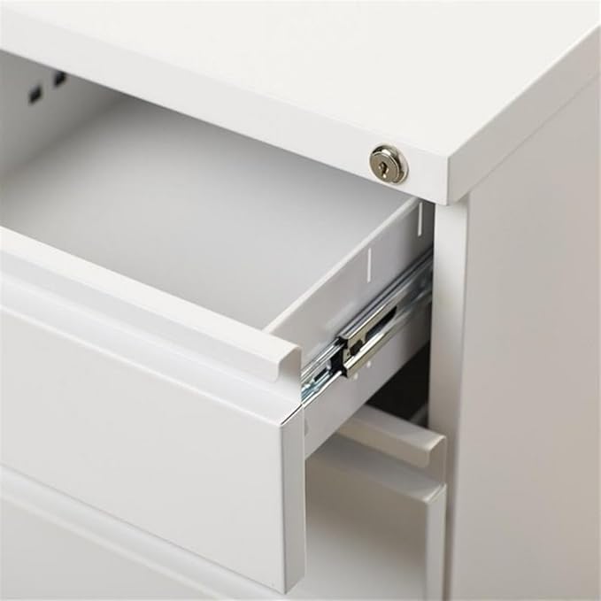 Pemberly Row 3 Drawers 27.75" Vertical White Metal Filing Cabinet Lockable - Image 9