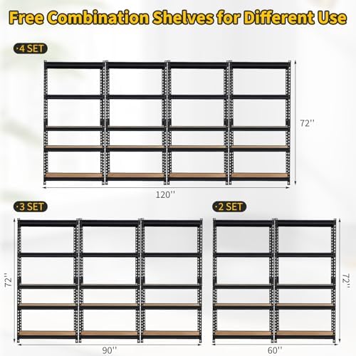 OUTLANE 5 Tier Garage Shelving Heavy Duty,1320 LBS Adjustable Rack Shelf - Image 2