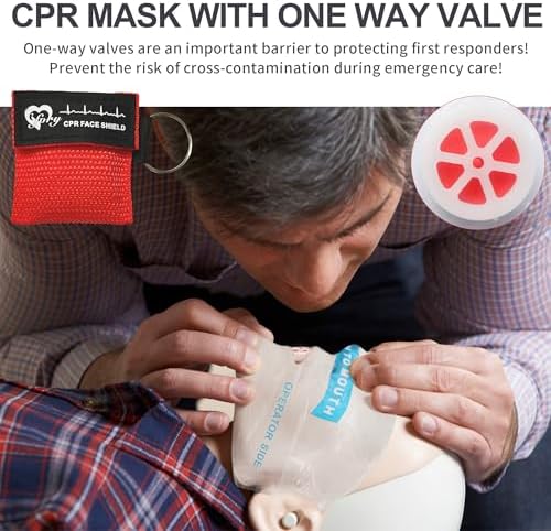 15 Packs CPR Face Shield with Keyring, CPR Pocket Mask for Emergency - Image 4