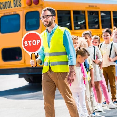 12 Pcs Stop and Go Signs Double Sided Handheld Sign Red Green Light Sign Waterproof Crossing Guard Road Signs for Kids Teaching Traffic Safety, 9.84 x 5.91 Inch(Round) - Image 4