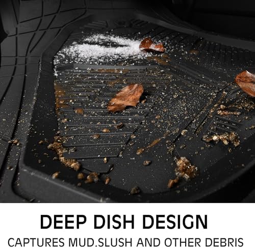 CAR PASS Heavy Duty Rubber Car Mats, Deep-Dish All Weather 3 Row Car Floor Mats for 7 Seater 8 Seats 2nd & 3rd Row, Waterproof Anti-Slip Universal Trim-to-Fit for SUV, MPV, 7 Passengers Vehicle - Image 4