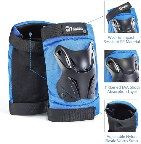 Tanden Skating Protective Gear Knee and Elbow Pads Wrist Guards for Roller Skating Skateboarding, Skate Pads Adult Knee Pads - Image 4