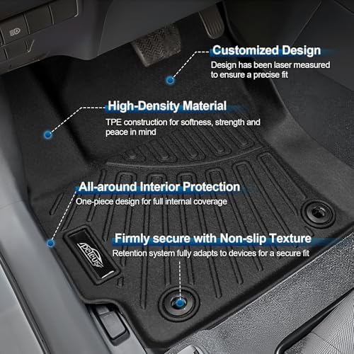 Peleus Floor Mats for Toyota Corolla Cross 2022-2025 2026 Fuel FWD & Hybrid AWD(Not for Fuel AWD) Floor mats,TPE All Weather Protection 2 Rows Cargo Liner for Toyota Corolla Cross - Image 2
