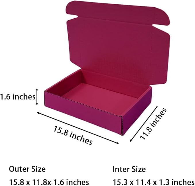 30 Pcs 15.8 x 11.8 x 1.6 inches Large Size Corrugated Cardboard Gift Boxes - Image 2