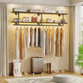 Aheaplus Industrial Pipe Clothing Rack, Wall Mounted Closet Shelf with Rod by Aheaplus