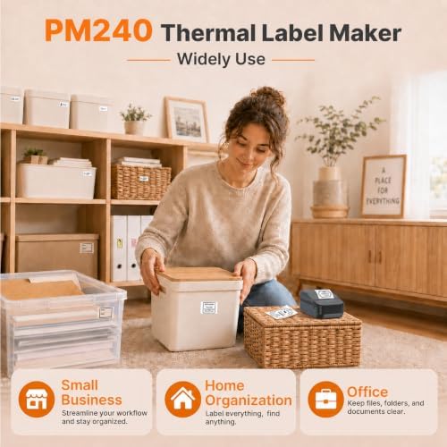 PM240 Label Maker Machine with 3 Tapes, Label Printer Blue, Set 2 - Image 5