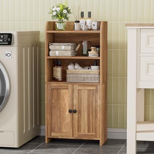 Homhedy Small Bathroom Storage Cabinet, Toilet Paper Storage Cabinet - Image 3