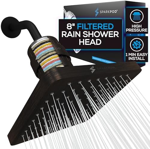 SparkPod Filtered Shower Head, 23-Stage, 8" Square, Oil-Rubbed Bronze by SparkPod