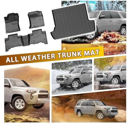 Powerty Floor Mat Cargo Liner for Toyota 4Runner 2010-2024 (Fit 7 Seats) All Weather 3D TPE Anti-Slip Car Protection, 1st & 2nd Row Set with Rear Cargo Mat Accessories - Image 3