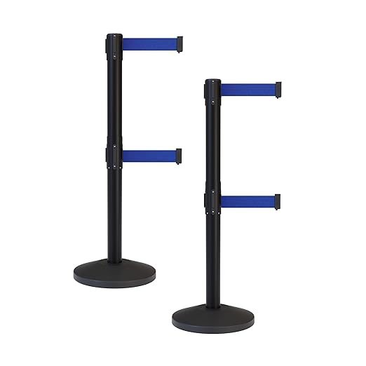 Crowd Control Warehouse CCW Series RBB-100D Set of 2 Stanchion Retractable Belt by Crowd+Control+Warehouse