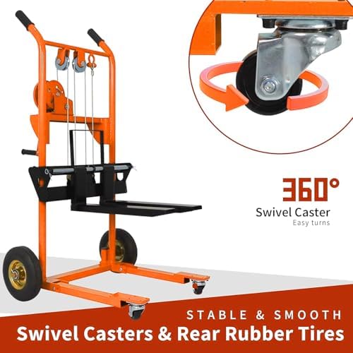 Tory Carrier Winch Stacker Material Lift Dolly 440 lbs 35.4" Max Lift - Image 7