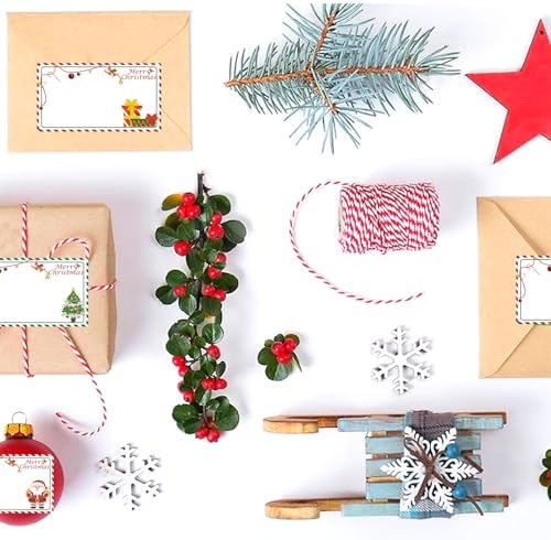 Merry Christmas Direct Thermal Labels Stickers Watercolor Small Business Thermal Stickers 1.25x2.25 Inch Multi-Purpose Thermal Sticker Labels Printer for Inventory, Address, Name Gift Tag 500 Pcs - Image 4