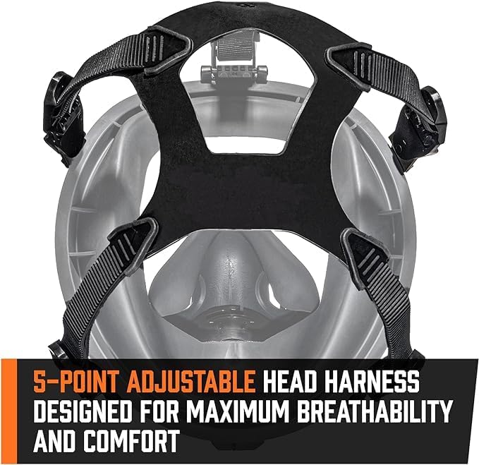 MIRA Safety CM-I01 Full-Face Industrial-Grade Gas Mask with 40mm NATO Filter Compatibility and Advanced Valve Design - Image 4