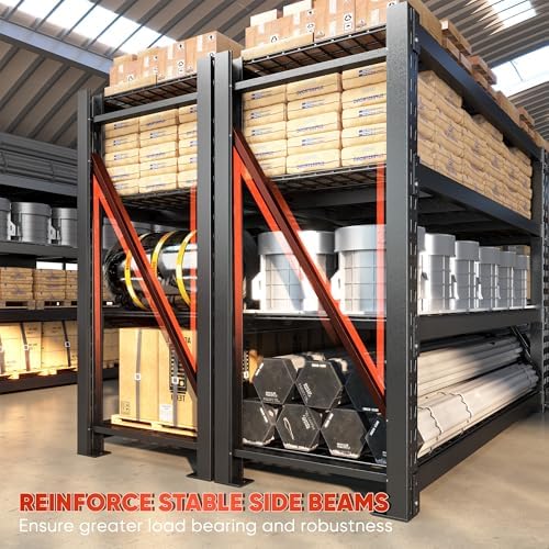 Bepatio 9400LBS Garage Shelving Heavy Duty, 72'H Storage Shelves Metal Shelving Unit, 4Tier Storage Rack Shelf,Adjustable Industrial Shelving for Warehouse Commercial,72'Hx68'Wx23.7'D,2PCS - Image 4