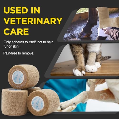 OK TAPE 12 Rolls Self Adhesive Bandage Wrap, Cohesive Elastic Athletic Tape - Image 4