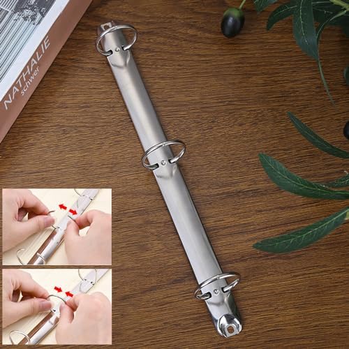 8 Pack Letter Size Ring Binder Mechanism, Metal 3 Ring Binders Ring Replacement Kit, Loose Leaf Binding Spines Combs for Organizers DIY Planners(Silver) - Image 7