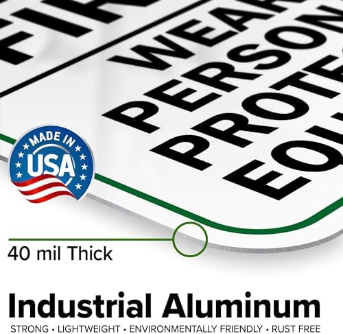 Think Safety First Wear Personal Protective Equipment Sign, 12"x16"0.40 - Image 3