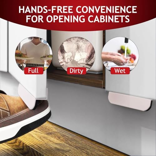 RVPEKUPE 2-Pack Under Cabinet Foot Pull for Trash Drawer, White 4" - Image 5