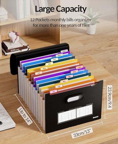 Sooez Accordion File Organizer, 13-Pocket Expanding File Folder Letter Size - Image 3