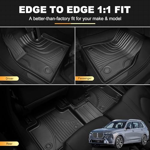 Floor Mats 7 PCS for BMW X7 2019-2026 2027 (ONLY for 2nd Row Bench Seats) - Image 3