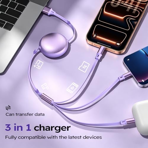 3 in 1 Multi Charging Cable, 2 Pack 4FT Charging Cords for Multiple Devices - Image 2