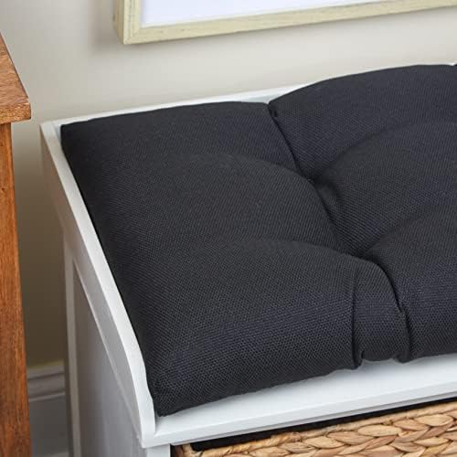 Klear Vu The Gripper Non-Slip Tufted Bench Cushion for Indoor Furniture, Assembled in USA, Entryway Storage, Bay Window, Corner Nook or Piano Seat, 33 Inches, Solid Black - Image 5