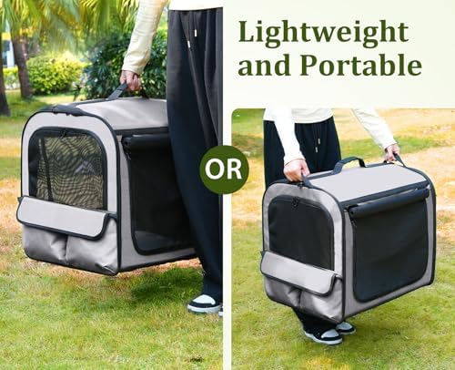Dog Car Carrier Light Weight,Expandable,Foldable Dog Carrier, Gray - Image 2