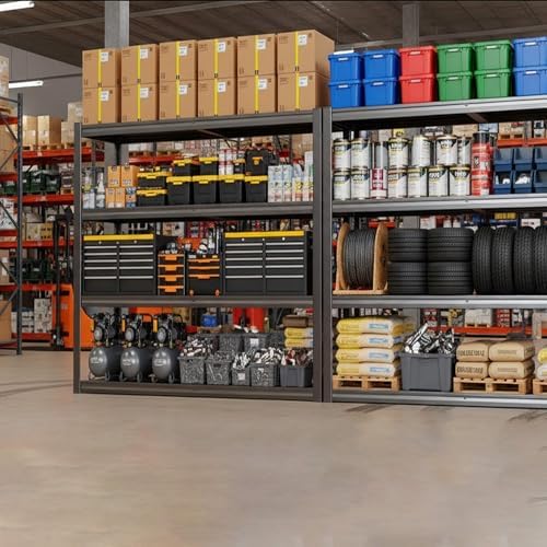 Heavy Duty Garage Shelving Unit 62 W x 27 D x 78 H, 5 Tier Metal Storage Shelves, Upgraded Steel Structure, Rack for Basement, Shop, Warehouse, Pantry, 2 Pack - Image 2