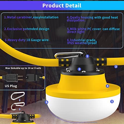 New Upgrade 50FT Construction String Lights LED Industrial Grade - Image 7